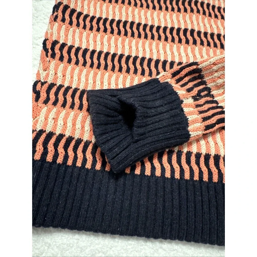 LULULEMON Devi Crew Knit Sweater Sz 4 Cotton Plum Peach Naval Blue $118
